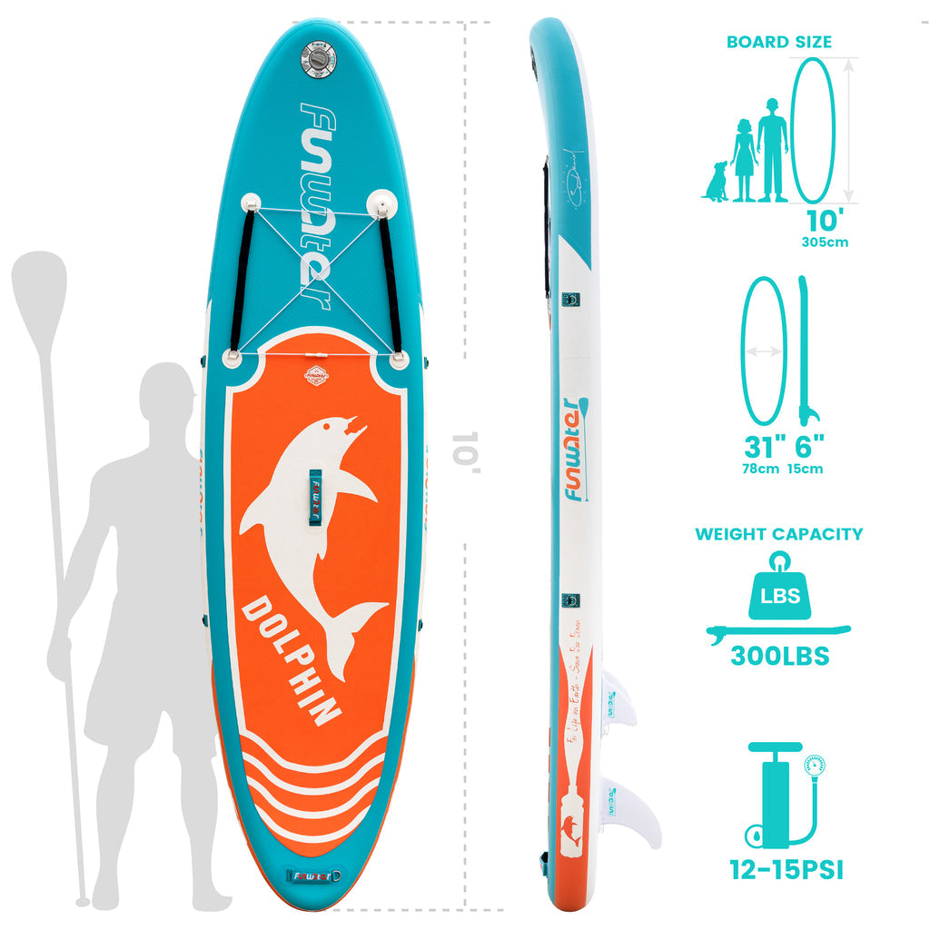 Funwater Pacific Dolphin 10' Inflatable Paddle Board SUP - Good Wave Australia