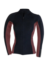 Thumbnail for Classic Womens 2mm Jacket - Maroon and Black