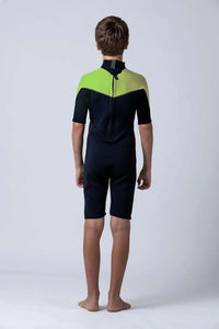 Thumbnail for Classic Junior 2/2 Back Zip Springsuit - Lime / Black