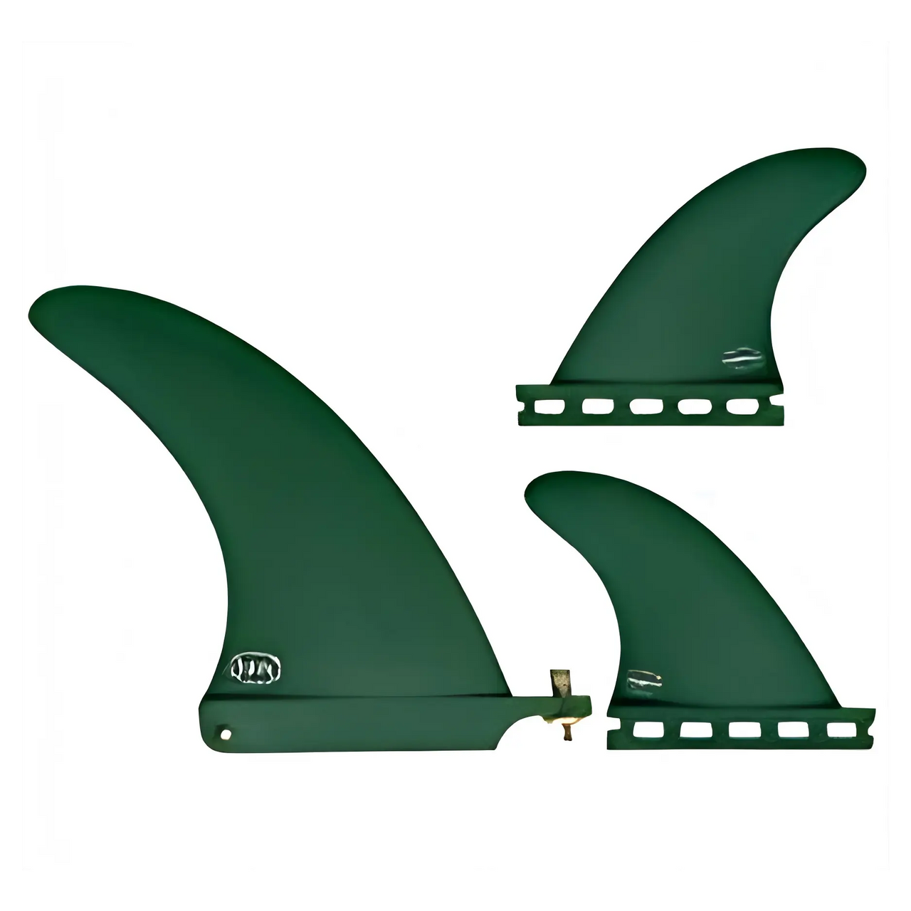 AQSS 2+1 Fin Set - Olive Green 7" + Single Tab 4"