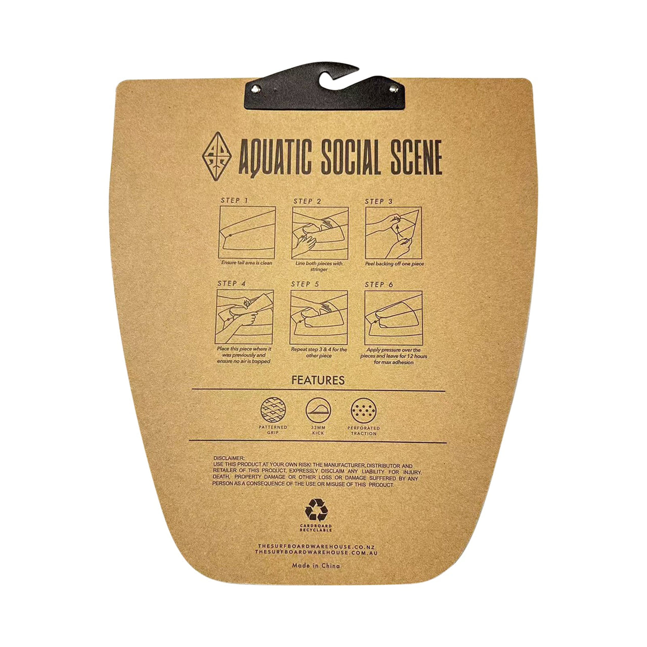 AQSS Tail Pad 2pc - Shadow Black - Good Wave Australia