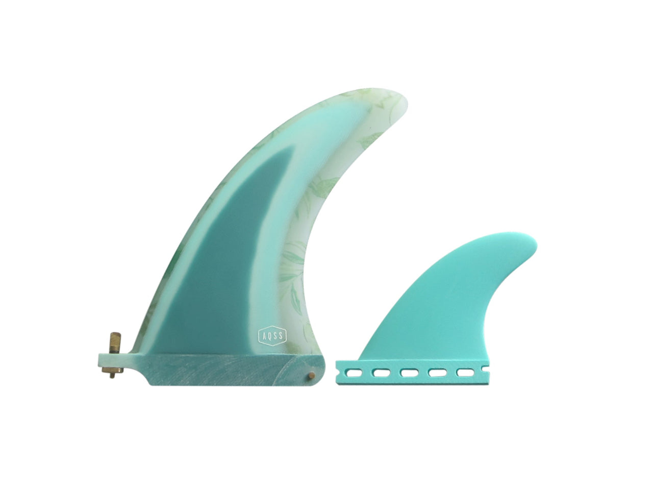 AQSS Single Tab 8" fins 2+1 set - Aqua Floral