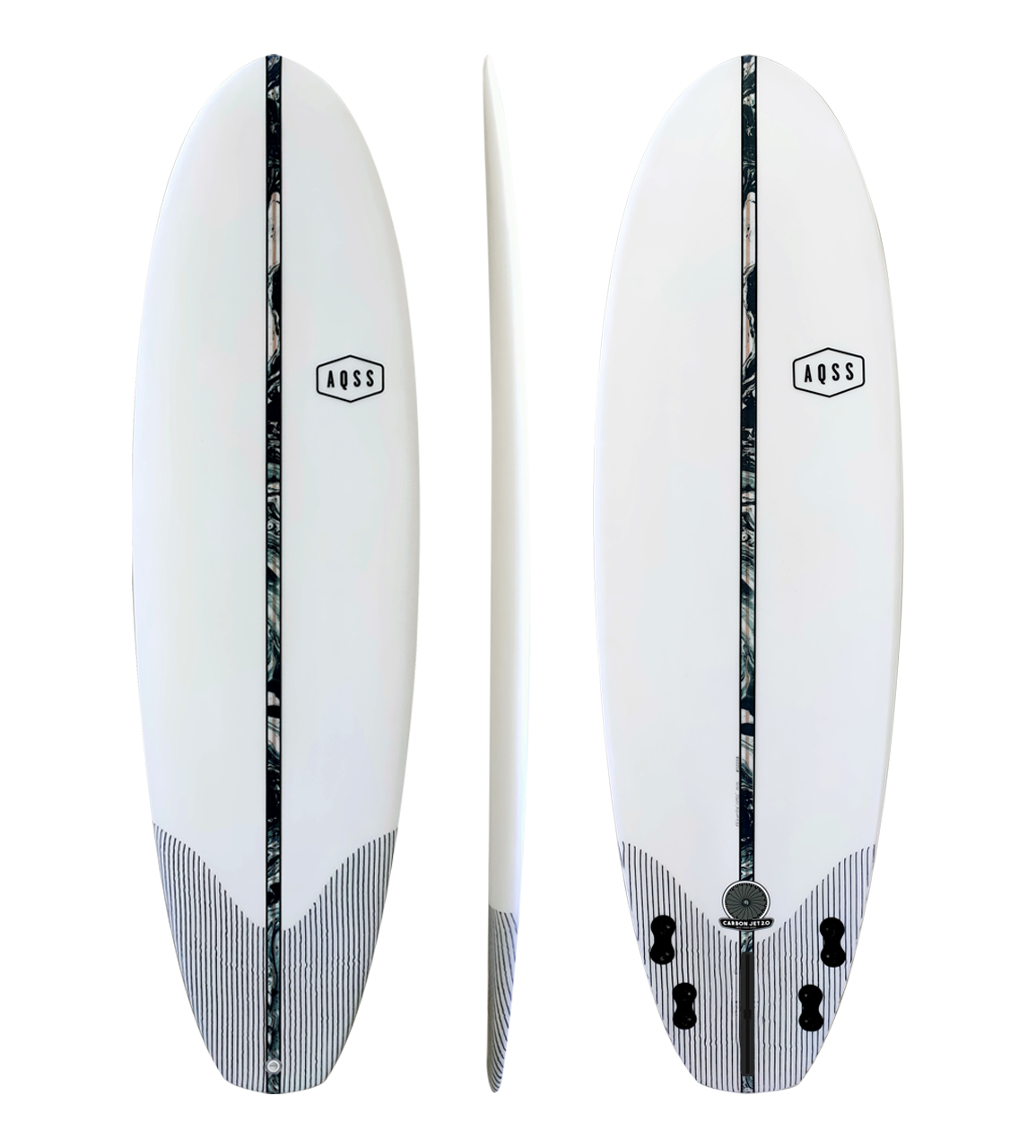AQSS Carbon Jet 2.0 EPS Funboard by Beau Young - White Carbon - Good Wave Australia