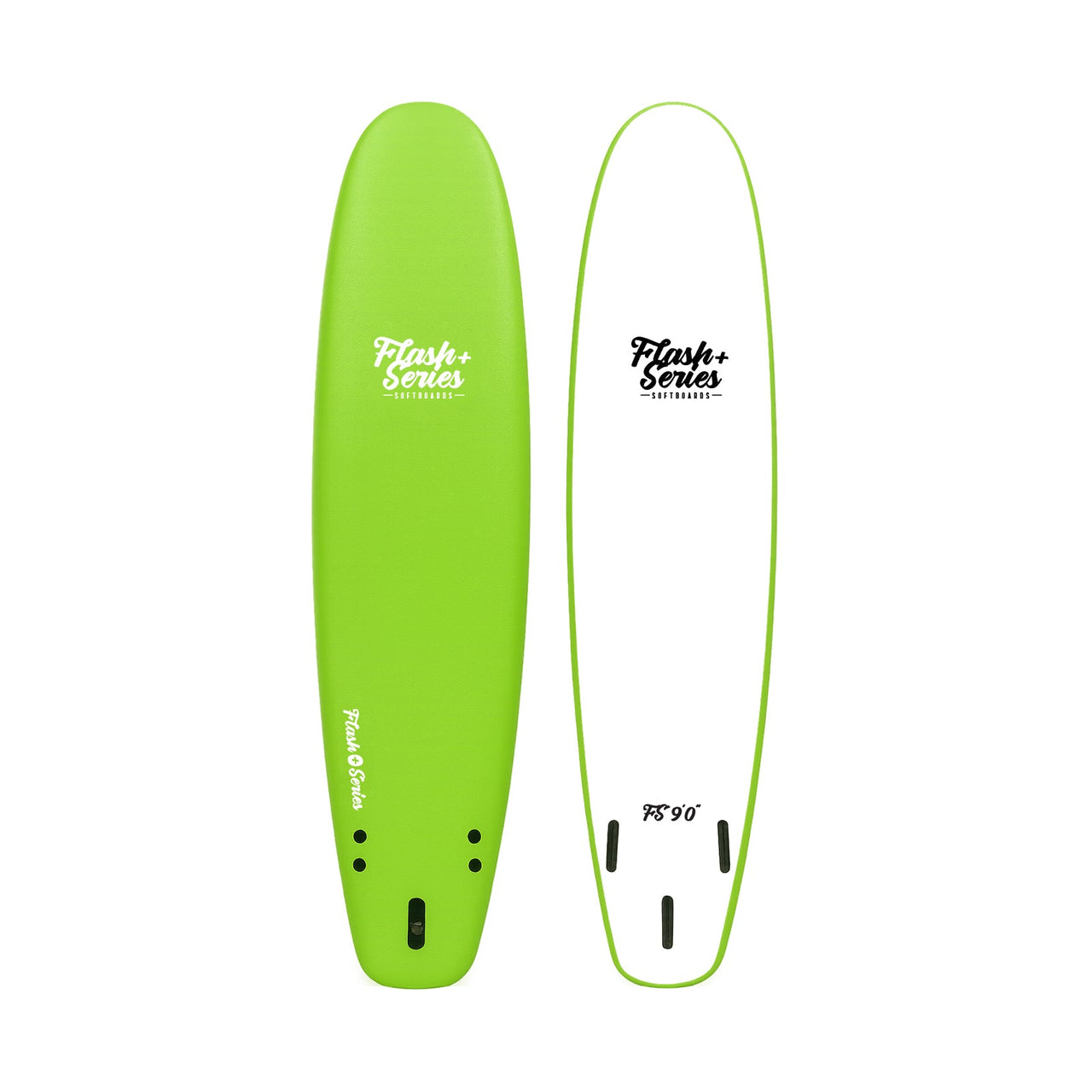 Flash Series Softboard - Lime White 9.0 - Longboard (>=8'6")