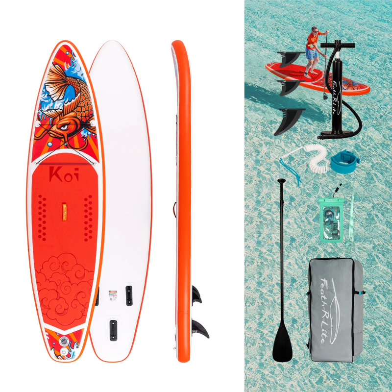 Funwater Feath-R-Lite Koi 11' Inflatable Paddle Board SUP - Red