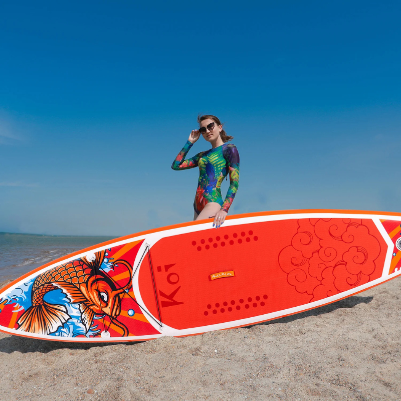 Koi Fish Inflatable Funwater Feath-R-Lite Koi 11' Inflatable Paddle Board SUP– Good Wave ...