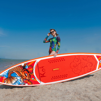 Thumbnail for Funwater Feath-R-Lite Koi 11' Inflatable Paddle Board SUP Lifestyle Photo