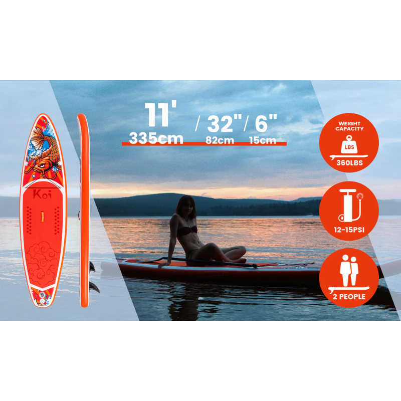 Funwater Feath-R-Lite Koi 11' Inflatable Paddle Board SUP Specs