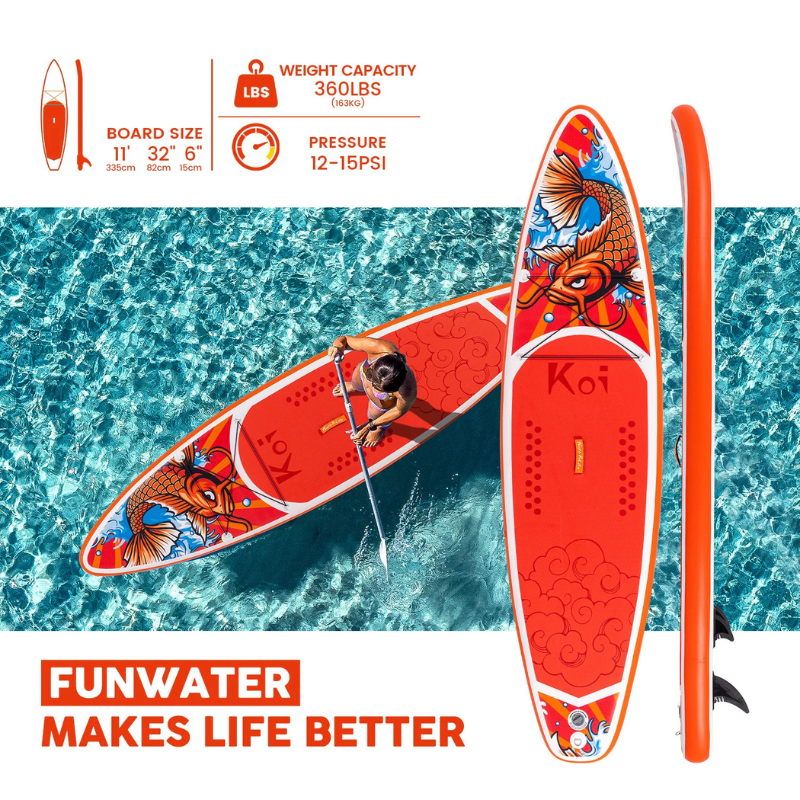 Funwater Feath-R-Lite Koi 11' Inflatable Paddle Board