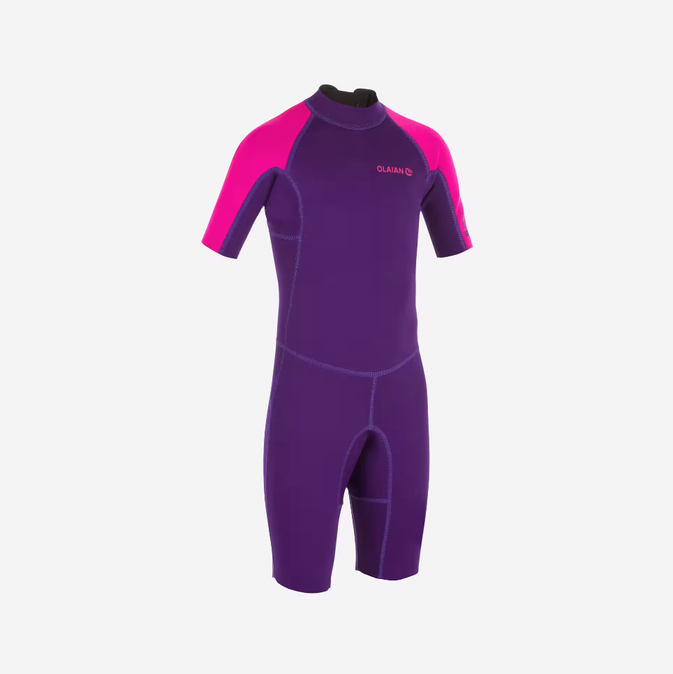 Olaian Surf Shorty Kids Wetsuit - pink