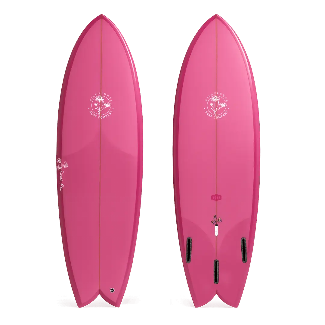 Wildflower Sweet Pea - Hot Pink Surfboard