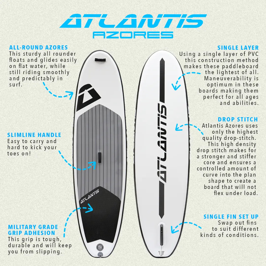 Atlantis Inflatable SUP - Azores - Grey 10.2