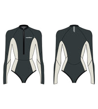 Thumbnail for Classic 2/2 Front Zip Women's Springsuit - Charcoal/Lime