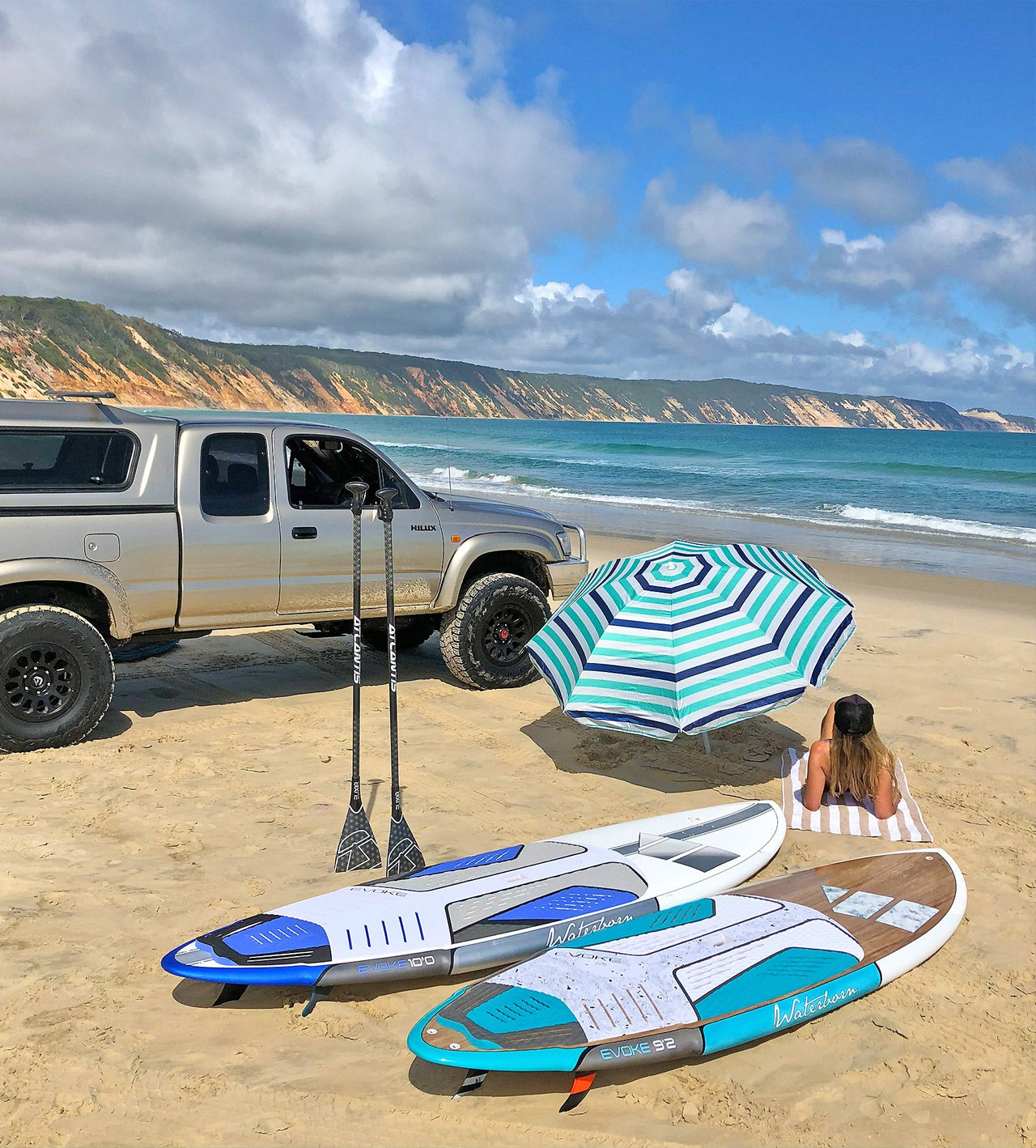 Waterborn SUP - Evoke Eco-Tech - Aqua/Timber - Good Wave Australia