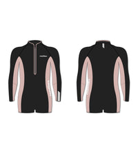 Thumbnail for Classic Girls 2/2 Front Zip Long Sleeve Springsuit - Pink