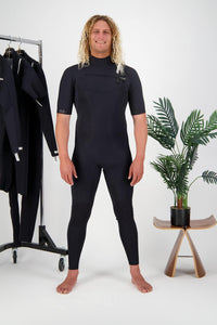 Thumbnail for Premium Mens 2/2 Short Sleeve Chest Zip Steamer - The Surfboard Warehouse NZ