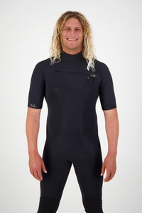 Thumbnail for Premium Mens 2/2 Short Sleeve Chest Zip Steamer - The Surfboard Warehouse NZ