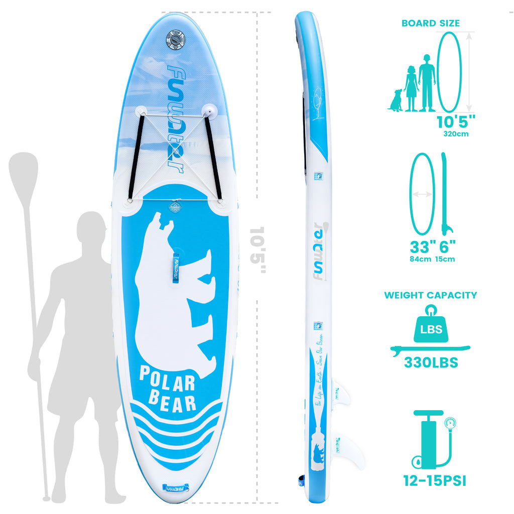 Funwater Arctic Bear 10'6" Inflatable Paddle Board SUP - Good Wave Australia