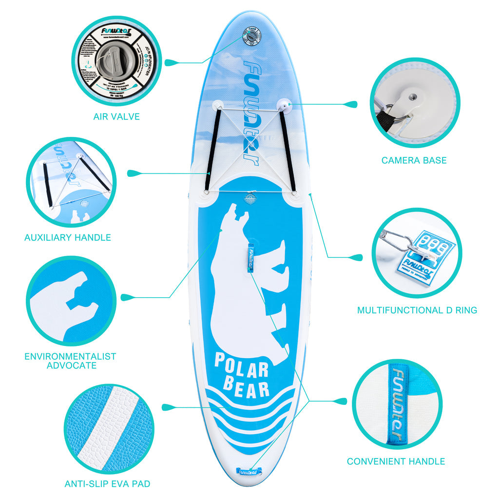 Funwater Arctic Bear 10'6" Inflatable Paddle Board SUP - Good Wave Australia