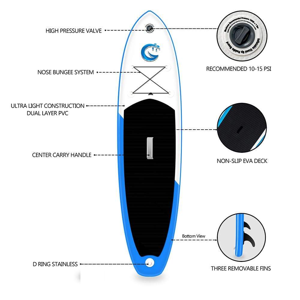Funwater Smiling Face 11' Inflatable Paddle Board SUP 10