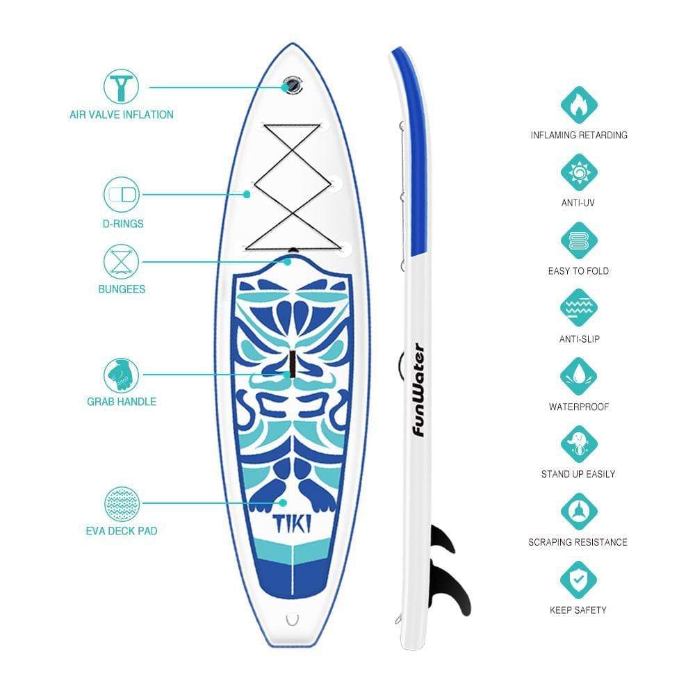 Funwater Tiki 10'6" Inflatable Paddle Board SUP - Blue - Good Wave Australia