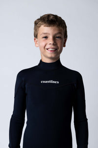 Thumbnail for Classic Youth 3/2 Back Zip Steamer - Black - Good Wave Australia